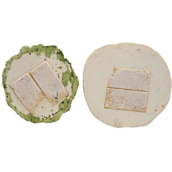 Vintage Ceramic Pottery Holiday Ornaments Santa & Rudolph Reindeer Christmas 3x2 - Picture 6 of 11